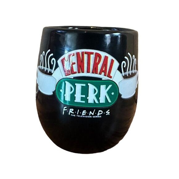 VTG Friends Black Mustache Mug Central Perk Logo Coffee Latte Cup - Picture 9 of 10